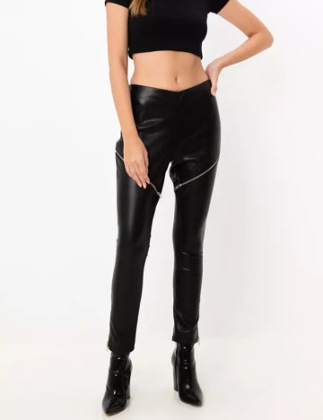 Pantaloni imitație din piele ASOS, negru