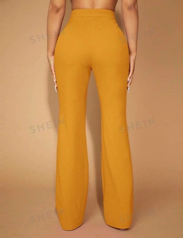 Pantaloni evazați Shein, galben