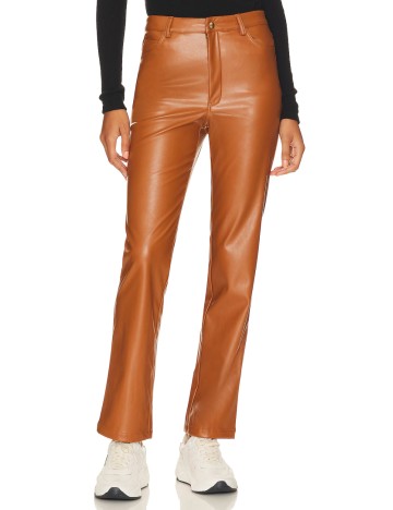 Pantaloni din imitatie de piele BARDOT, cărămiziu
