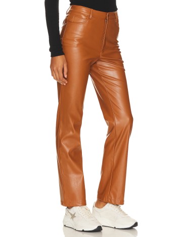 Pantaloni din imitatie de piele BARDOT, cărămiziu