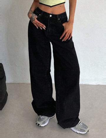 Jeans Shein DAZY, negru