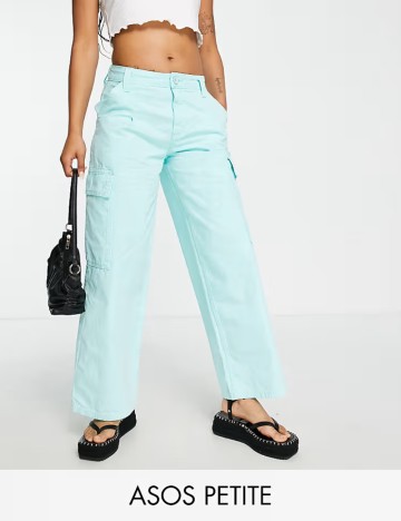 Pantaloni cargo ASOS, turcoaz