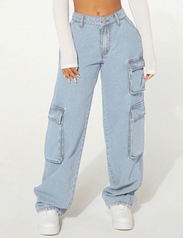 Jeans Shein Curve+, albastru