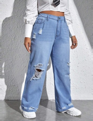 Jeans Shein Curve+, albastru
