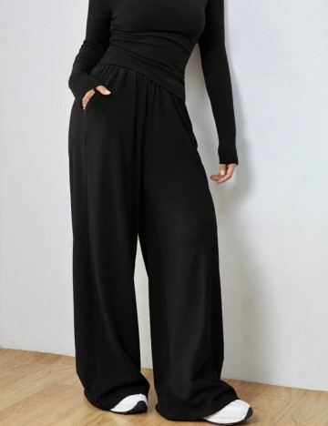 Pantaloni Shein Curve+, negru
