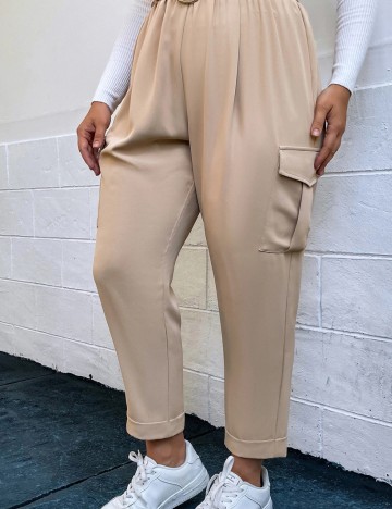 Pantaloni Shein Curve+, bej