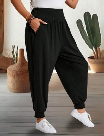 Pantaloni Shein Curve+, negru