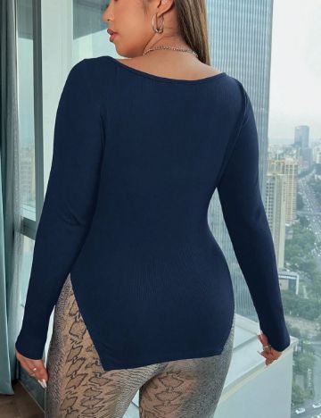 Bluză Shein Curve+, albastru