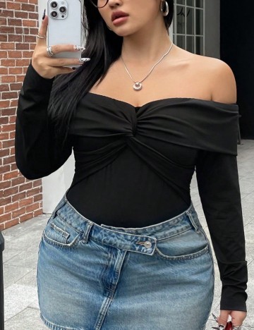 Body Shein Curve+, negru