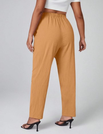 Pantaloni Shein Curve+, maro