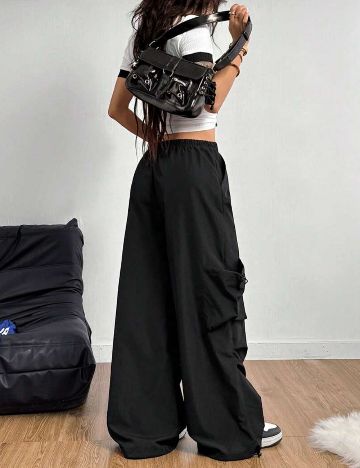 Pantaloni cargo Shein, negru