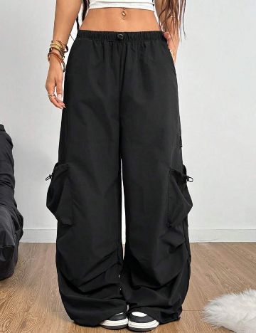 Pantaloni cargo Shein, negru