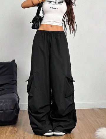 Pantaloni cargo Shein, negru