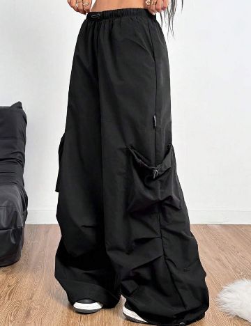 Pantaloni cargo Shein, negru