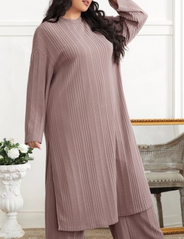 Bluză de pijama Shein Curve+, roz