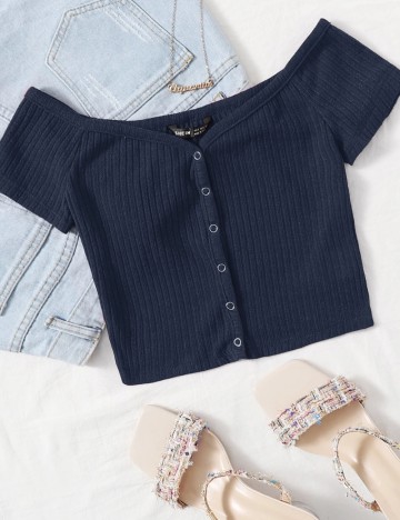 Top Shein, albastru