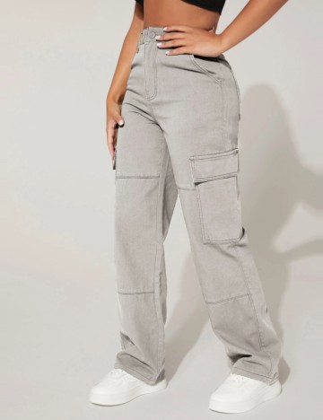 Pantaloni cargo Shein, gri