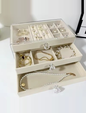 Cutie pentru bijuterii Shein, bej