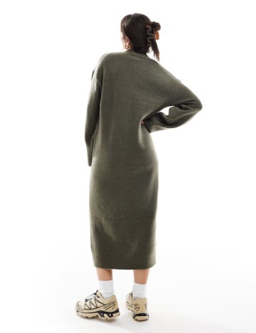 Rochie midi ASOS, kaki