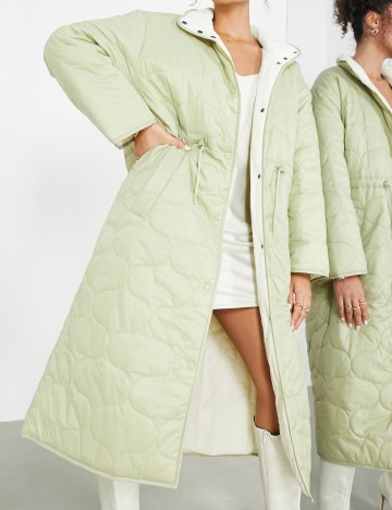 Jachetă lungă ASOS, verde