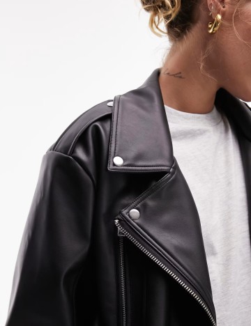 Geacă Imitație Piele Topshop, negru