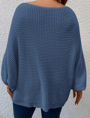 Pulover Shein Curve+, albastru