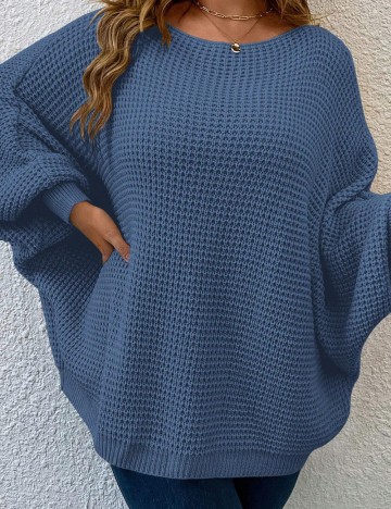 Pulover Shein Curve+, albastru