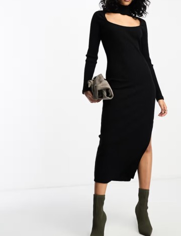 Rochie midi ASOS, negru