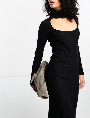 Rochie midi ASOS, negru