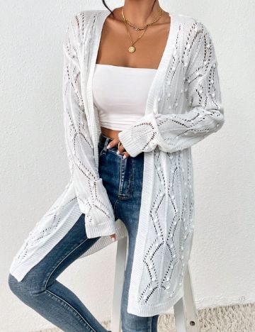 Cardigan Shein, alb