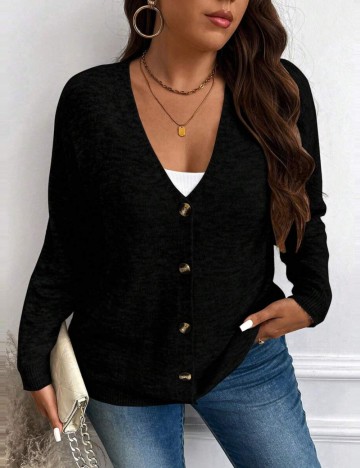 Cardigan Shein Curve+, negru