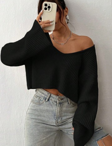 Pulover Shein Flirla, negru