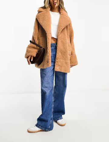 Palton de blană ASOS, portocaliu