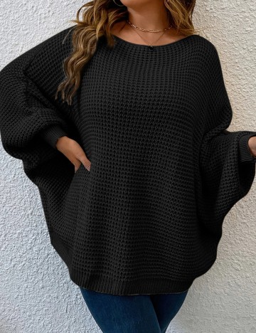 Pulover Shein Curve+, negru