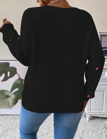 Pulover Shein Curve+, negru