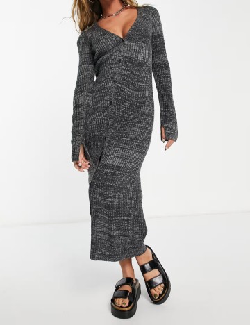 Rochie midi ASOS, gri