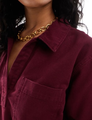 Cămașă ASOS, burgundy