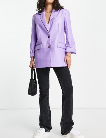 Sacou imitație de piele ASOS, mov