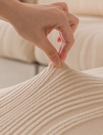 Husă elastică pentru canapea Shein, crem