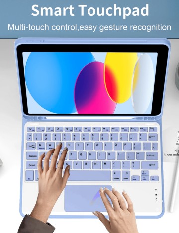 Husă cu tastatură și suport Shein, albastru