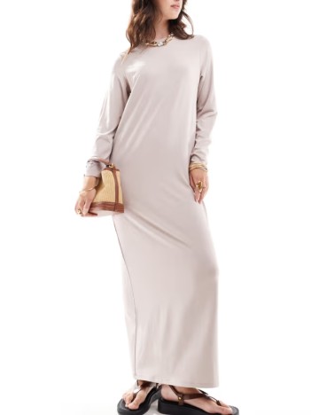 Rochie maxi ASOS, bej