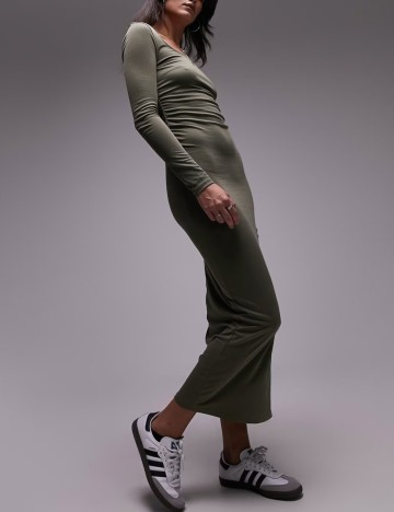 Rochie maxi ASOS, kaki