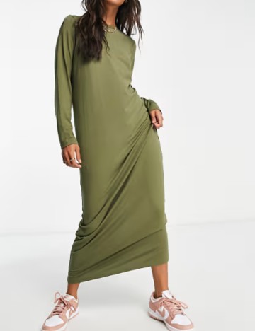 Rochie midi ASOS, kaki