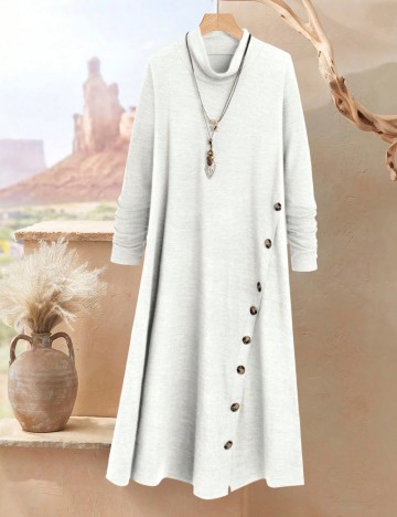 Rochie midi Shein Curve+, crem