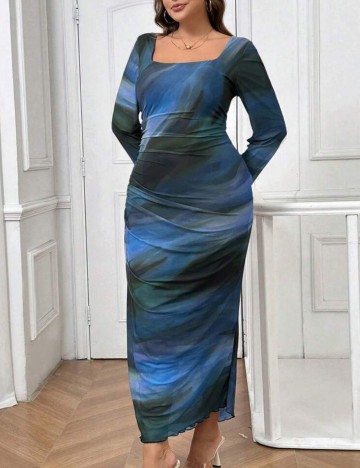 Rochie midi Shein, mix culori