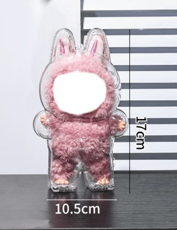 Husă de protecție pentru figurina Labubu Shein, transparent