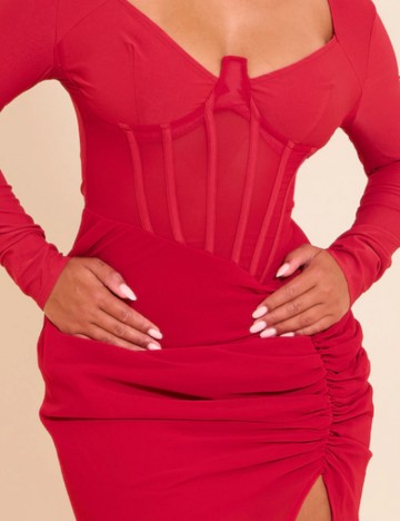 Rochie midi PRETTYLITTLETHING, roșu