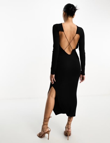 Rochie midi ASOS, negru