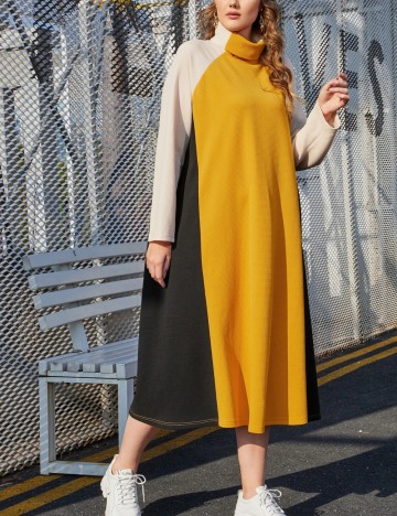 Rochie maxi Shein Curve+, mix culori