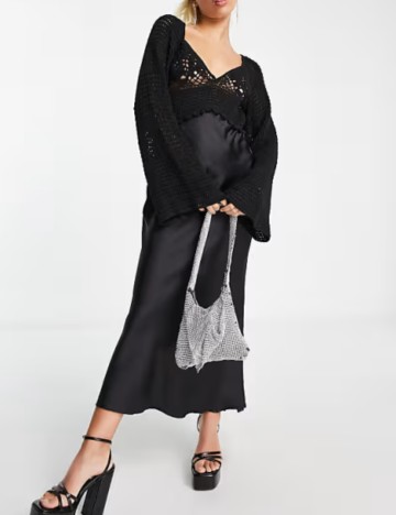 Rochie midi ASOS, negru